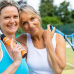 Mature Women Playing Tennis